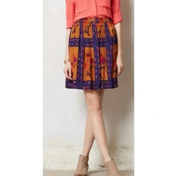 Anthropologie Maeve Beaded Persicum Floral Skirt Size M - Picture 2 of 13